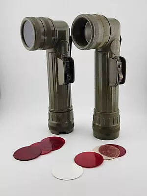 Lot Of 2 ORIGINAL VINTAGE FULTON MX-991/U FLASHLIGHT US ARMY MILITARY W LENSES • $59.99