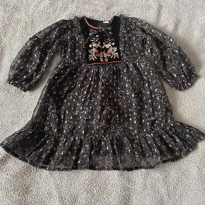 £2 • Buy River Island Mini 12 - 18 Months Baby Girl Party Dress Black Pattern