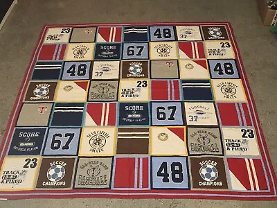 Pottery Barn Teen Full Quilt Football-Soccer-Track-Baseball Standard-87x87 • $67.99