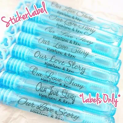 $9 • Buy Wedding Bubble Labels Personalized Tube Bottles Custom Favors Tags Sticker Clear