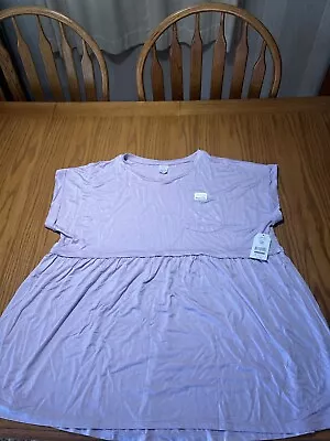 Women’s Time And Tru Maternity XXL (20) Semi Fitted Babydoll Tee Purple NWT • $8