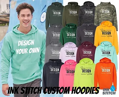 Ink Stitch Custom Your Own Custom Logo Texts Printing Front  Back Unisex Hoodies • $34.99