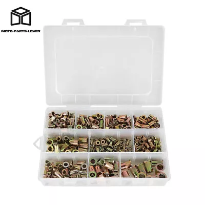 Zinc Steel Rivet Nut Kit 300 Pcs Rivnut Nutsert Assort 150pcs Metric+150pcs SAE • $18.50