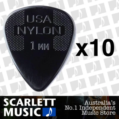 $7.45 • Buy 10 X Jim Dunlop Nylon Standard Greys 1.00mm Guitar Picks Plectrums 1.00 1mm Grey