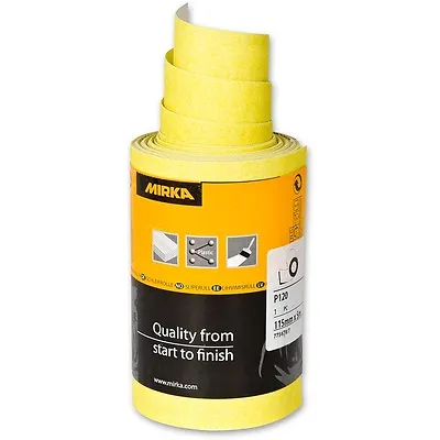 Mirka Hiomant Yellow Abrasive Sand Paper Roll - 115mm X 10m - Please Select Grit • £19.07