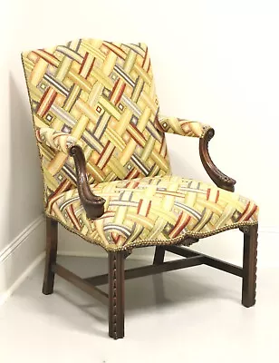 Mid 20th Century Mahogany Chippendale Martha Washington Armchair • $695