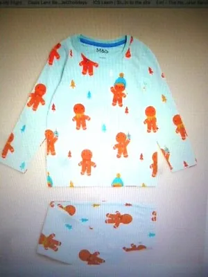 £10 • Buy M&S  Boys/Girls Christmas Gingerbread Pyjamas Age 4-5 Years.MARKS AND SPENCER 