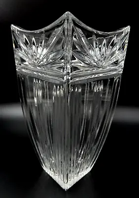 Marquis By Waterford Odyssey Cut Crystal Fan & Vertical Pattern Square Vase • $29.95