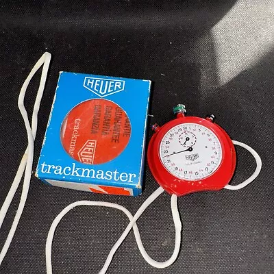 Vintage Heuer Trackmaster Red Stop Watch Manual Wind Up Original Box • $79.99