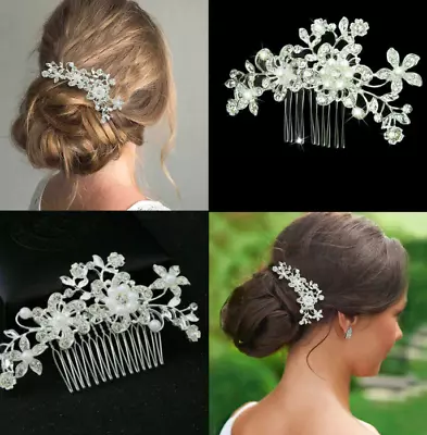 Bridal DIAMOND HAIR COMB Wedding Prom Girls Ladies Fancy Dress Night Party Tiara • £4.99