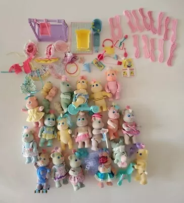 90s VINTAGE TYCO BITSY BEARS WIND UP LOT Of 18 With Assorted Acessories • $49.99