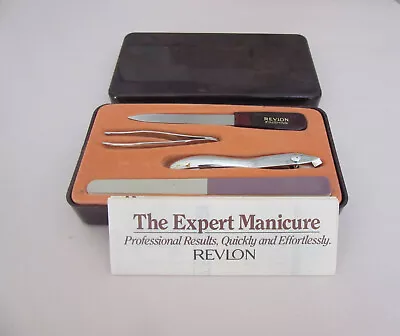 Vintage New Revlon Expert 4 PC Manicure Set In Plastic Case • $24.99