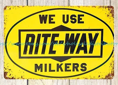 Rite-Way Milker Farm Dairy Barn Agriculture Metal Tin Sign Wall Decor • $18.96