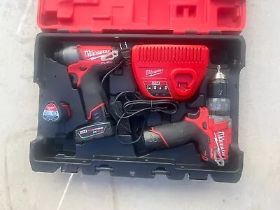 Milwaukee M12 FUEL 2-Tool Hammer Drill / Impact Driver Combo Kit 2597-22 • $85