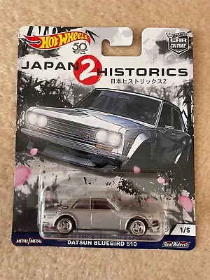 Datsun Bluebird 510 Sedan Silver 2018 Japan Historics 2 JH2 Premium Real Riders • $18.95