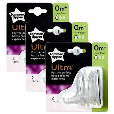 £9.99 • Buy Tommee Tippee® Ultra Silicone Teats BPA FREE Steriliser & Dishwasher Safe (x3)