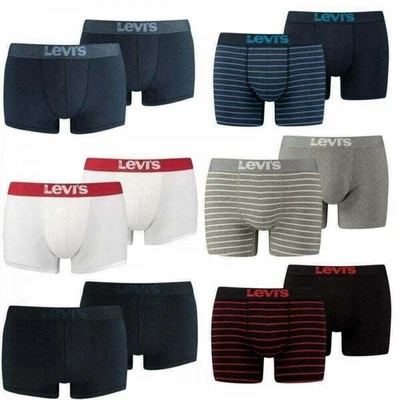 Levi's Levis Mens 2 Pack New Cotton Stretch Boxer Shorts Mens 200SF BNWT • £17.99