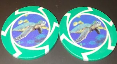 Turtle Poker Chips 14g Ceramic Black Yellow Green White Red (1983 Total Ct) • £231.41