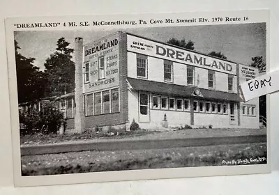 EARLY McCONNELLSBURG PA. DREAMLAND HOTEL & DINER COVE MT. RT. 16 RARE POSTCARD • $12.95