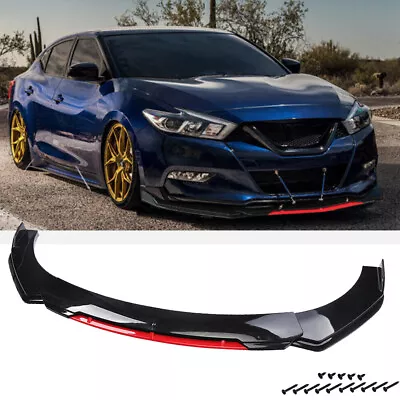 For Nissan Maxima Gloss Blk 2 Layer Front Bumper Lip Spoiler Splitter Body Kit • $69.99