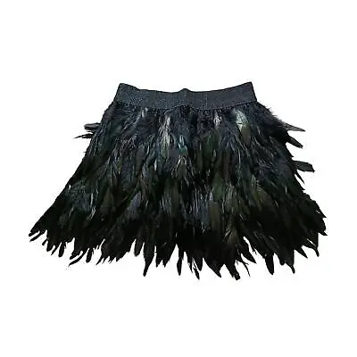 £24.01 • Buy Women Ostrich Feather Mini Skirt Wedding  Clubwear Fluffy Skirt