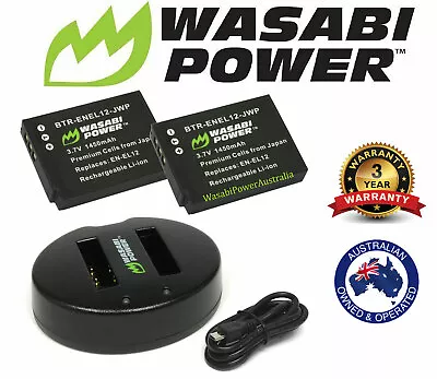 Wasabi Power Battery X2 & Charger For Nikon EN-EL12 KeyMission 170 360 S9700s • $67.90