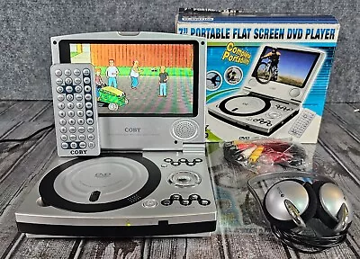 Coby  Portable DVD CD Player TF-DVD7100 (7  Screen) W/ Remote & Box Tested Works • $24.99