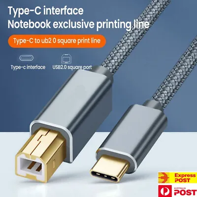 $8.50 • Buy USB-C Type C To USB-B Type B Printer Scanner Cable USB 2.0 High Speed-3M MacBook