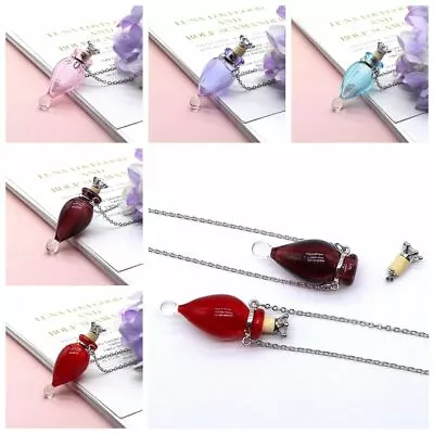 Wishing Bottle Necklace Essential Oil Water Drop Pendant Perfume Glaze Vial • $17.77