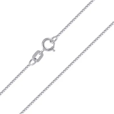 $64.75 • Buy 14K Solid White Gold Box Necklace Chain 0.5mm 16-22  - Polished Link Women Men
