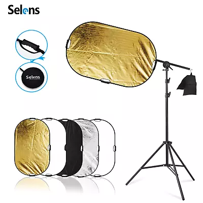 Selens Light Studio Photo 5in1 Reflector Handle Boom Arm Holder Stand + SandBag • $22.99