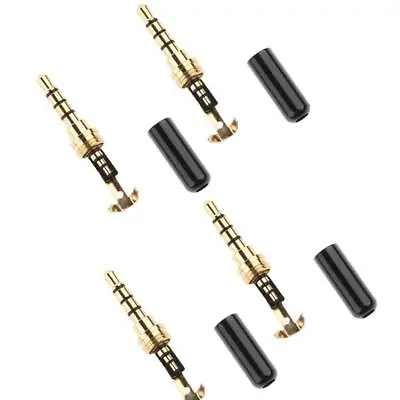 4x Headphone Repair Replacement Stereo 3.5mm Jack Male Plug 4-pole Solder • £6.44