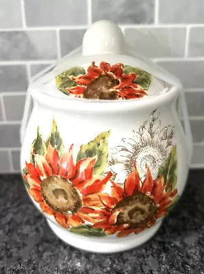 Maxcera Red Sunflower Sugar Bowl New • $18.95