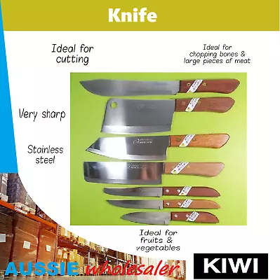 AU KIWI Knife Kitchen Butcher Chef Stainless Steel Fruit Paring Cleaver Utility • $9.95