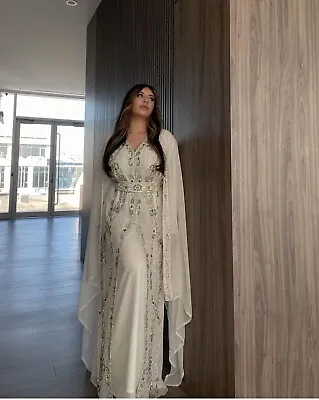 SALE New Moroccan Dubai Kaftans Farasha Abaya Dress Very Fancy Long Gown MS 142 • £74.92