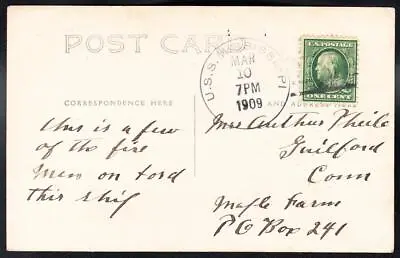 Battleship USS MISSISSIPPI BB-23 CLASSIC 1909 Naval Cover Sailors RPPC C644 • $14.95