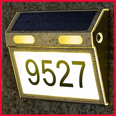 LED Solar House Number Light Address Sign Illuminate For Home Garden Door Plate • $23.99