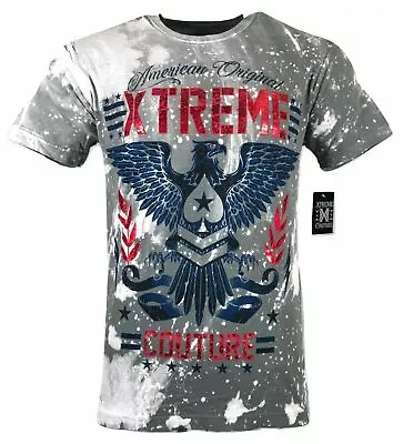 XTREME COUTURE By AFFLICTION Men's T-Shirt AMERICAN ORIGINAL Biker Gray S-5XL • $25.95