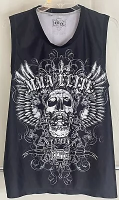 MMA ELITE Men’s Stamina Sleeveless Skull Jersey Tank Top Black & White UFC XXL • $19.99