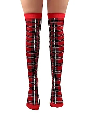 Ladies Over The Knee Stripey Striped Socks Cosplay Fancy Dress Up Party Punk Emo • £3.79