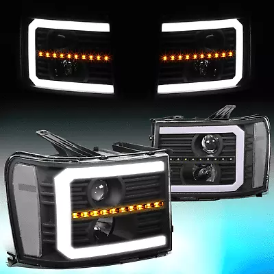 For 2007-2014 Gmc Sierra Gmt900 Led Drl+sequential Signal Projector Headlight • $272.88