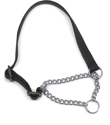 Dog Choke Chain BLACK 14  Nylon Half Choke Chain Black Soft And Strong ANCOL • £5.04