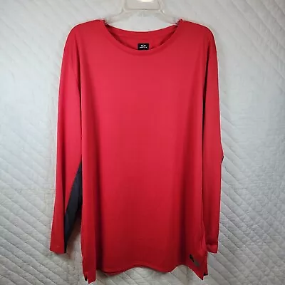 OAKLEY Men's Size 2XL Red Hydrolix Long Sleeve T-Shirt Gym Tee Base Layer • $10.22