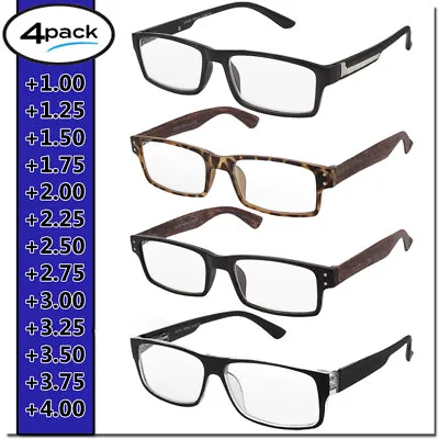 $8.95 • Buy Reading Glasses Mens Womens Readers 4 Pack Assorted Readers Multipack Glasses