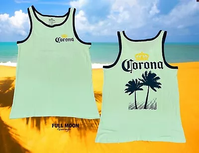 New Corona Beer Beach 2 Sided Classic Palm Tree Men's Vintage Tank Top T-Shirt • $19.95