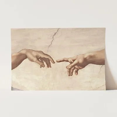 Hands Of God & Adam Michelangelo Creation Of Adam Painting Wall Art Poster Print • $34