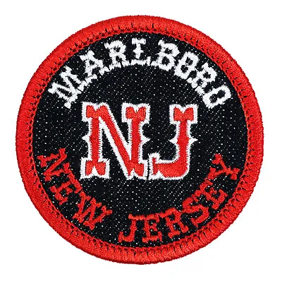 Marlboro New Jersey Embroidered Patch Black Denim/Red Iron-On Sew-On Hat Jacket • $13.99