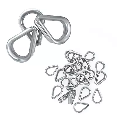 340PCS Stainless Steel Wire Rope Cable Thimbles Aluminum Crimping Loop S • $16.69