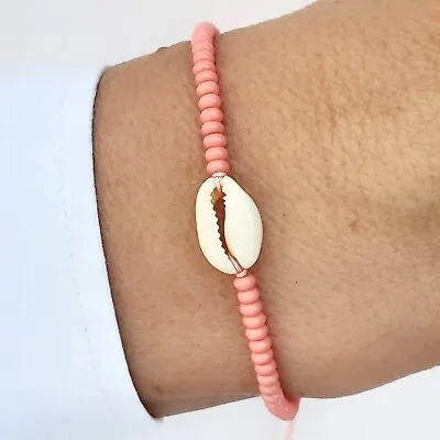 Adjustable Beach Boho Sea Shell Beads Bracelet Natural Cowrie Summer Women Gift • £3.95