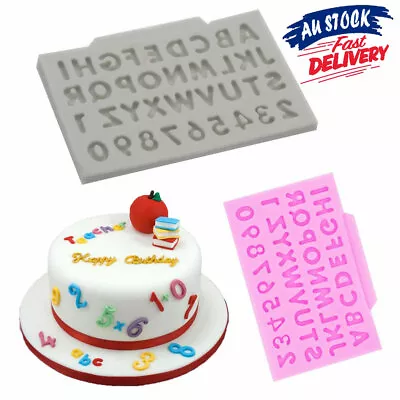 $5.98 • Buy Alphabet Cake Mold Letter&Number Mould Silicone DIY Biscuit Fondant Cutter Decor